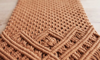 Tapete de crochê feito com barbante grosso, destacando a textura e o acabamento ideal do melhor barbante para tapete